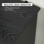 Meuble TV Grain de Bois Noir pour téléviseurs jusqu'à 65", 2 Meubles de Rangement