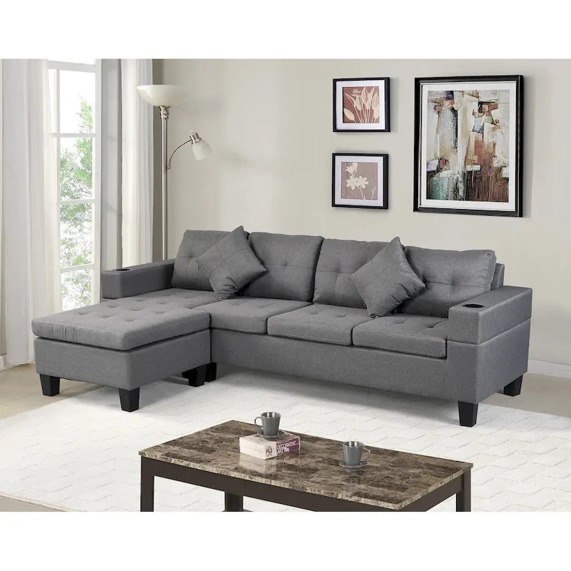 Canapé-lit futon convertible en similicuir gris/noir – 2 places