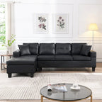 Canapé-lit futon convertible en similicuir gris/noir – 2 places