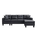 Canapé-lit futon convertible en similicuir gris/noir – 2 places