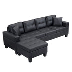 Canapé-lit futon convertible en similicuir gris/noir – 2 places