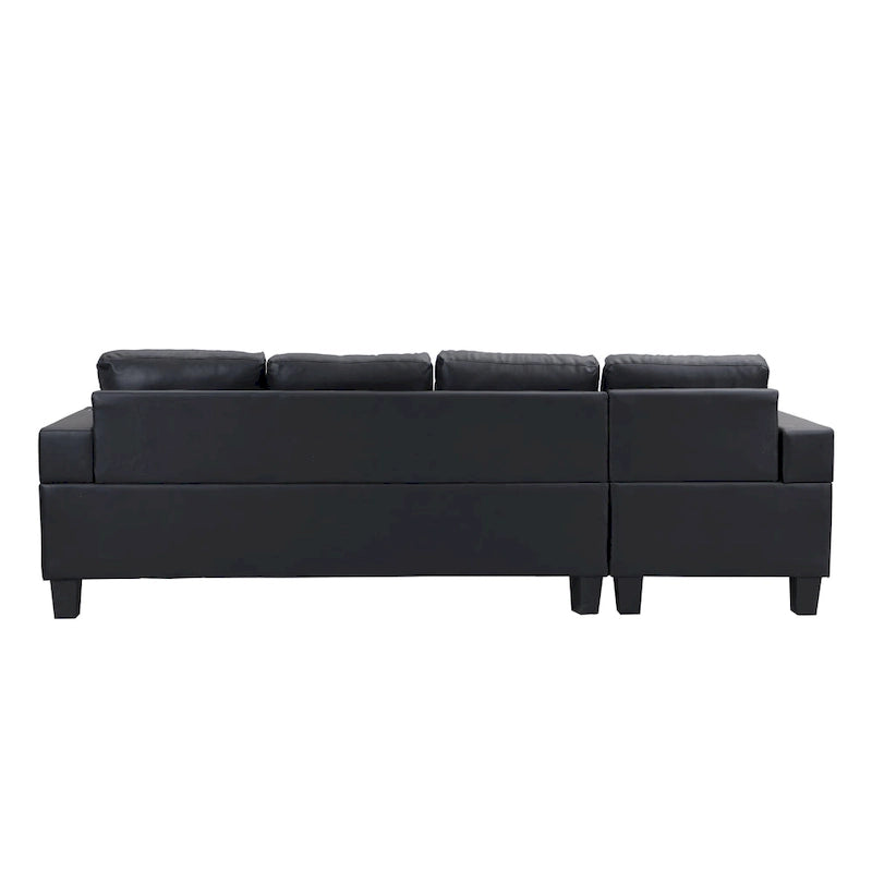 Canapé-lit futon convertible en similicuir gris/noir – 2 places