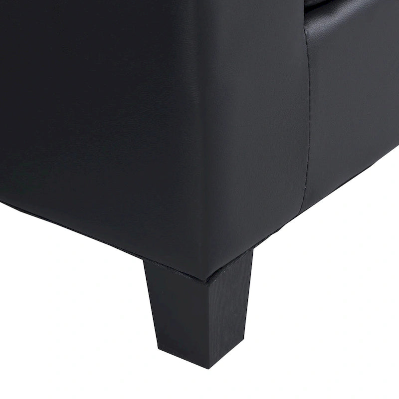 Canapé-lit futon convertible en similicuir gris/noir – 2 places
