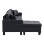 Canapé-lit futon convertible en similicuir gris/noir – 2 places