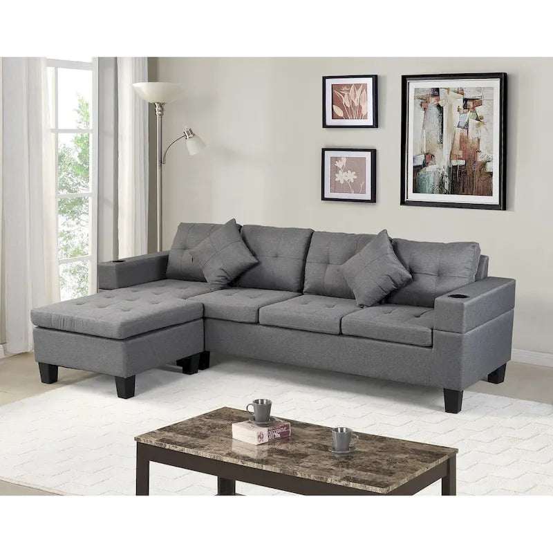 Canapé-lit futon convertible en similicuir gris/noir – 2 places