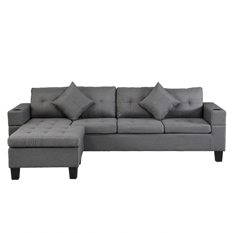 Canapé-lit futon convertible en similicuir gris/noir – 2 places