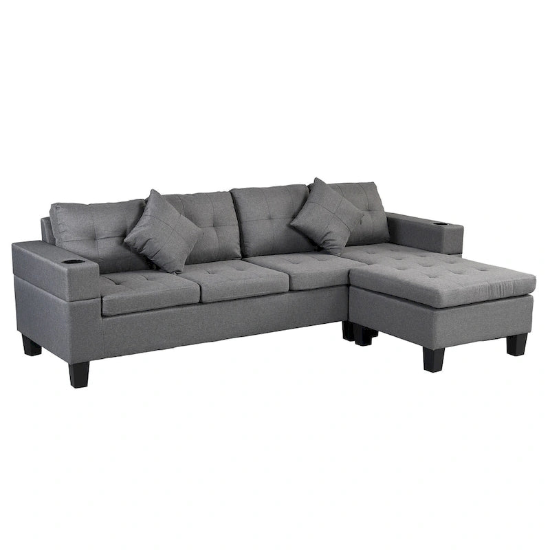 Canapé-lit futon convertible en similicuir gris/noir – 2 places