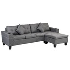 Canapé-lit futon convertible en similicuir gris/noir – 2 places