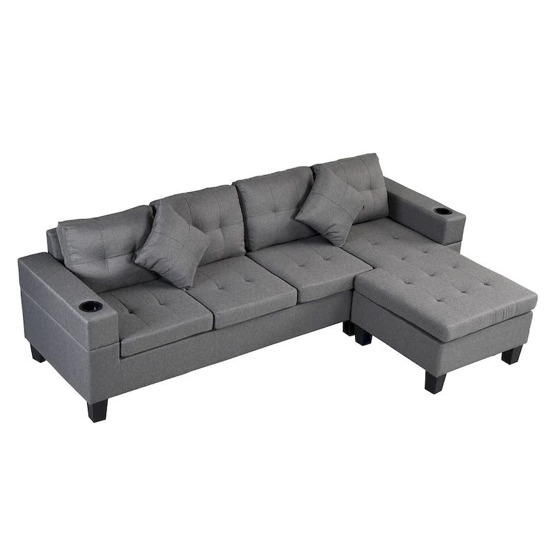Canapé-lit futon convertible en similicuir gris/noir – 2 places