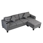 Canapé-lit futon convertible en similicuir gris/noir – 2 places