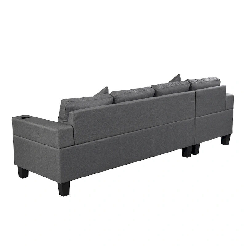 Canapé-lit futon convertible en similicuir gris/noir – 2 places