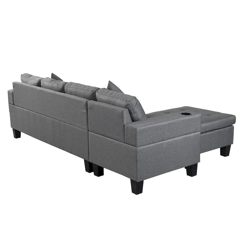 Canapé-lit futon convertible en similicuir gris/noir – 2 places