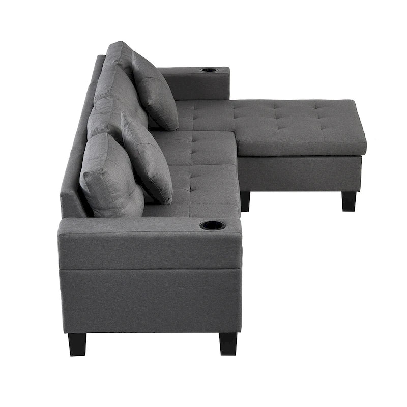 Canapé-lit futon convertible en similicuir gris/noir – 2 places