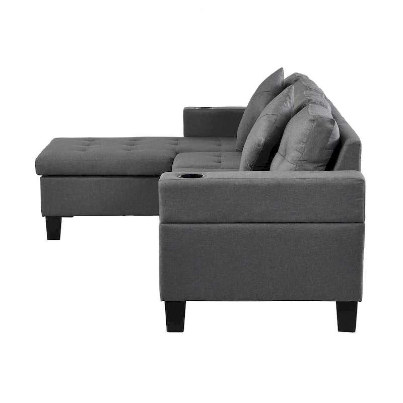 Canapé-lit futon convertible en similicuir gris/noir – 2 places