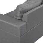 Canapé-lit futon convertible en similicuir gris/noir – 2 places