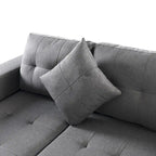 Canapé-lit futon convertible en similicuir gris/noir – 2 places