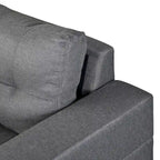 Canapé-lit futon convertible en similicuir gris/noir – 2 places