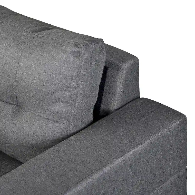Canapé-lit futon convertible en similicuir gris/noir – 2 places