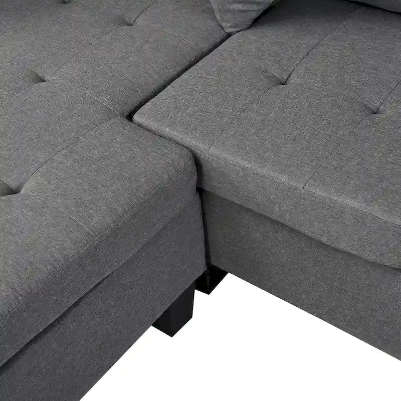 Canapé-lit futon convertible en similicuir gris/noir – 2 places