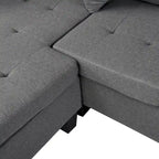 Canapé-lit futon convertible en similicuir gris/noir – 2 places