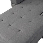 Canapé-lit futon convertible en similicuir gris/noir – 2 places