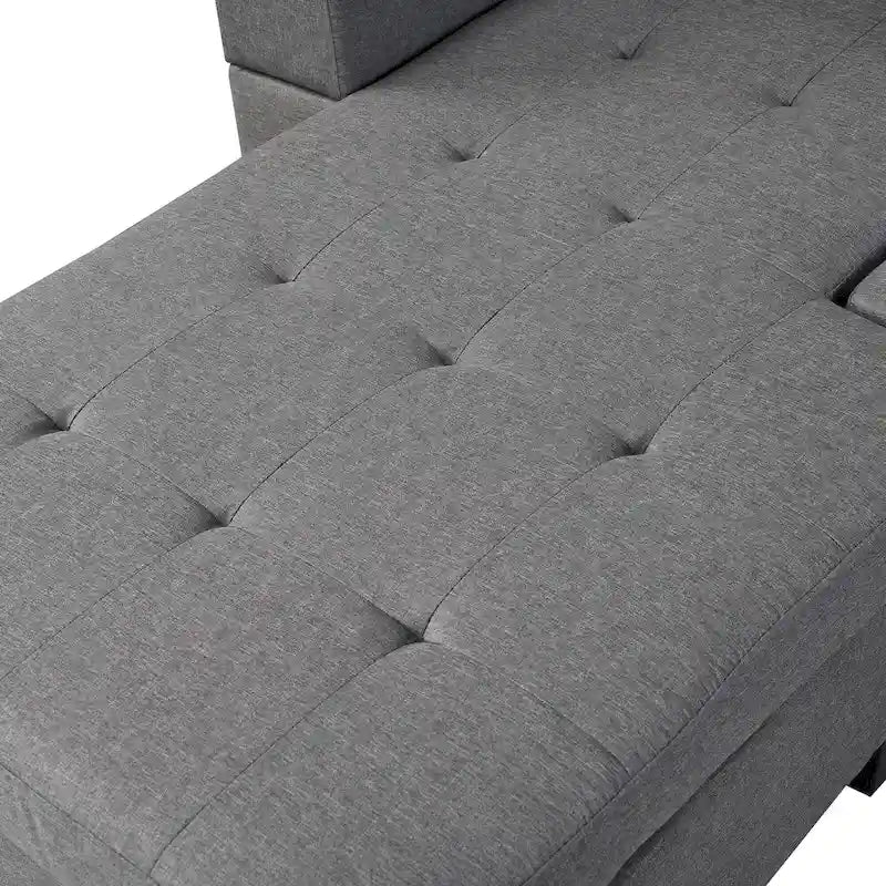 Canapé-lit futon convertible en similicuir gris/noir – 2 places
