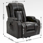 Fauteuil inclinable releveur avec massage et chauffage marron/noir – 1 place