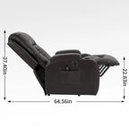 Fauteuil inclinable releveur avec massage et chauffage marron/noir – 1 place