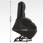 Fauteuil inclinable releveur avec massage et chauffage marron/noir – 1 place