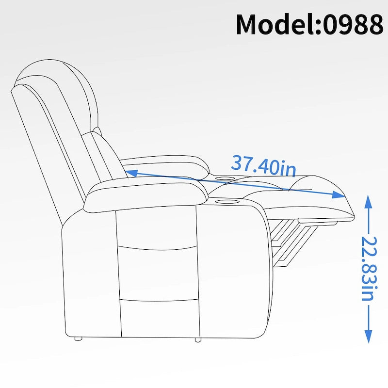 Fauteuil inclinable releveur avec massage et chauffage marron/noir – 1 place