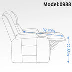 Fauteuil inclinable releveur avec massage et chauffage marron/noir – 1 place