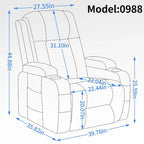 Fauteuil inclinable releveur avec massage et chauffage marron/noir – 1 place
