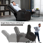 Fauteuil inclinable releveur avec massage et chauffage marron/noir – 1 place