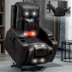 Fauteuil inclinable releveur avec massage et chauffage marron/noir – 1 place