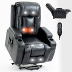 Fauteuil inclinable releveur avec massage et chauffage marron/noir – 1 place