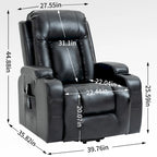 Fauteuil inclinable releveur avec massage et chauffage marron/noir – 1 place