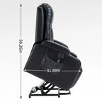 Fauteuil inclinable releveur avec massage et chauffage marron/noir – 1 place