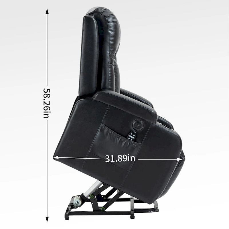 Fauteuil inclinable releveur avec massage et chauffage marron/noir – 1 place
