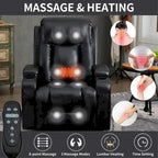 Fauteuil inclinable releveur avec massage et chauffage marron/noir – 1 place