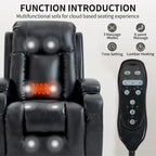 Fauteuil inclinable releveur avec massage et chauffage marron/noir – 1 place