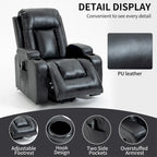 Fauteuil inclinable releveur avec massage et chauffage marron/noir – 1 place