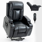 Fauteuil inclinable releveur avec massage et chauffage marron/noir – 1 place