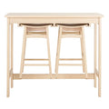 SAFAVIEH Neoma 3 Piece Pub Set - White Oak - 42.1 x 17.7 x 36.2 - 42Wx18Dx36H