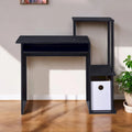 Bureau informatique rectangulaire noir avec tablette coulissante pour clavier, 1 personne, 94 cm
