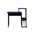 Bureau informatique rectangulaire noir avec tablette coulissante pour clavier, 1 personne, 94 cm