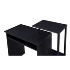 Bureau informatique rectangulaire noir avec tablette coulissante pour clavier, 1 personne, 94 cm