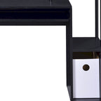 Bureau informatique rectangulaire noir avec tablette coulissante pour clavier, 1 personne, 94 cm