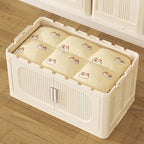 Armoire de rangement pliante multi-niveaux blanc crème avec roulettes