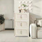 Armoire de rangement pliante multi-niveaux blanc crème avec roulettes
