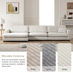 Canapé d'angle surdimensionné en velours côtelé beige/kaki, 3-4 places